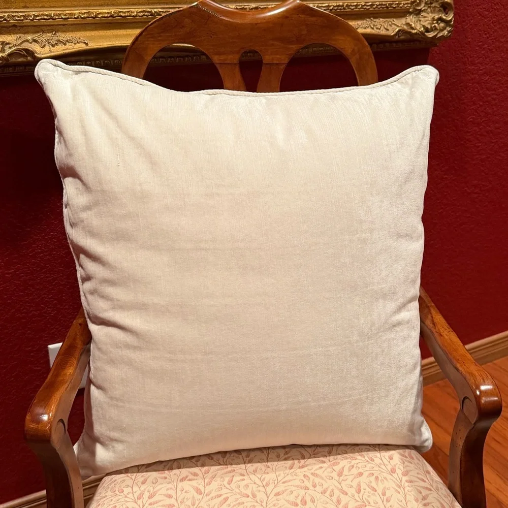 Set of Two Velvet Ivory PILLOW COVERS - 26x26